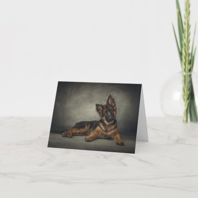 Cartão do filhote de cachorro do german shepherd (Frente)