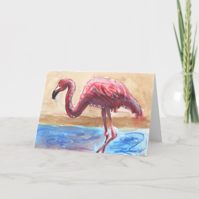 Cartão do flamingo (Frente)