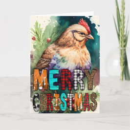 Cartão do Frango de Natal Feliz
