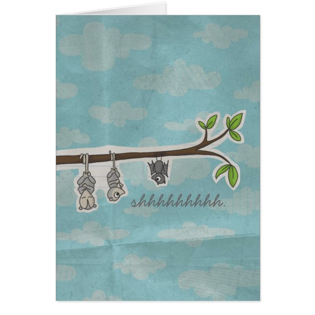 Cartão do gambá e do bastão, shhhh. (Frente)