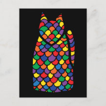 Cartão do gatinho do arco-íris