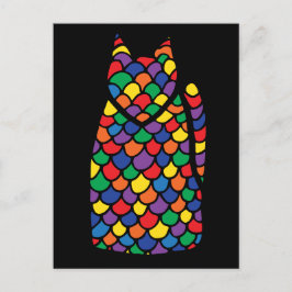 Cartão do gatinho do arco-íris