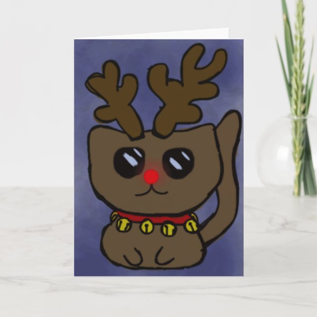 Cartão do gatinho do floco de neve (Frente)