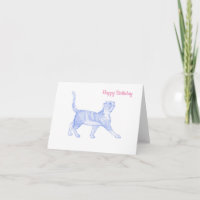 Cartão do gato do feliz aniversario