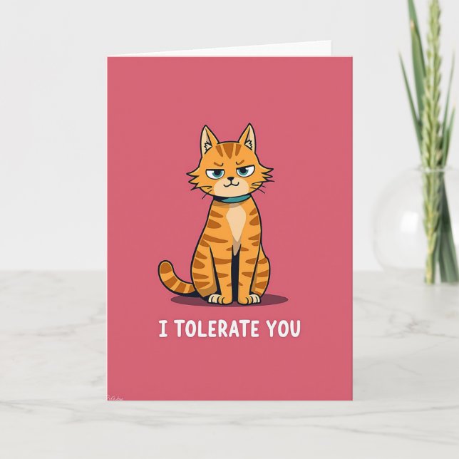 Cartão do Gato Mal-humorado que Eu Toler (Frente)