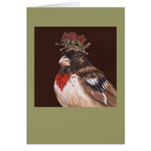 cartão do grosbeak do rosa-breasted, Winston
