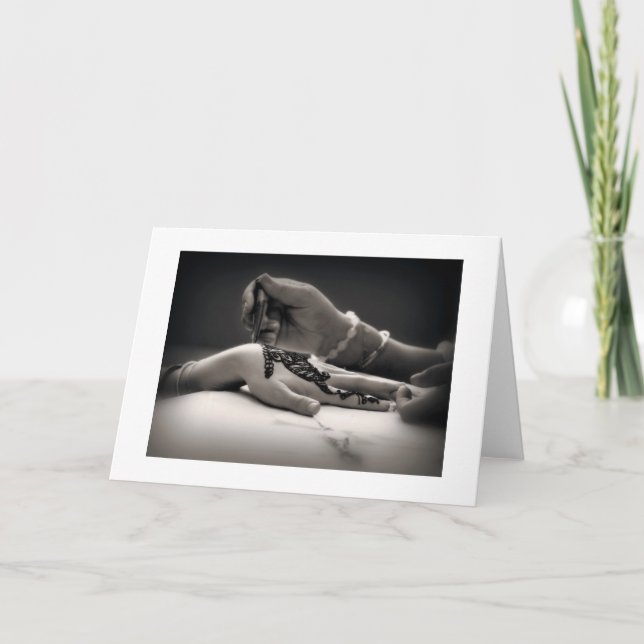 Cartão do Henna de Mendhi (com beira) (Frente)