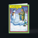 Cartão do humor do Natal do Sneeze do boneco de<br><div class="desc">Feliz Natal. Deus abençoe!</div>