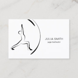 Cartão do instrutor da ioga com duas poses da ioga
