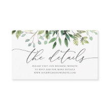 Cartão do Invólucro com Detalhes do Casamento em G