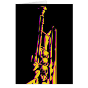 Cartão do jogador de trombeta do jazz