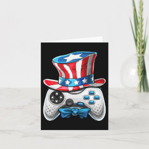 Cartão Do Jogo De Video Do Dia De Julho Bandeira American