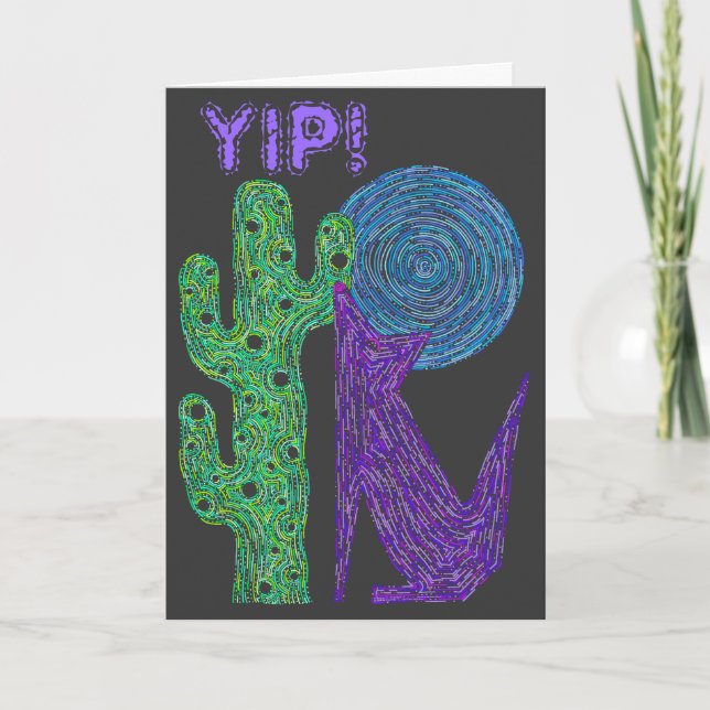 Cartão Do lobo roxo do chacal de Z design do sudoeste (Frente)