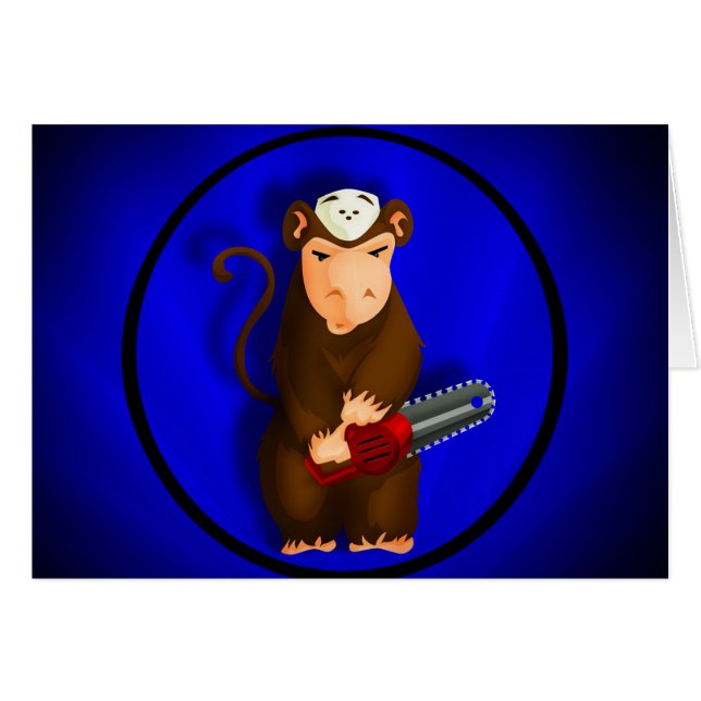 Cartão do macaco da serra de cadeia (Frente Horizontal)