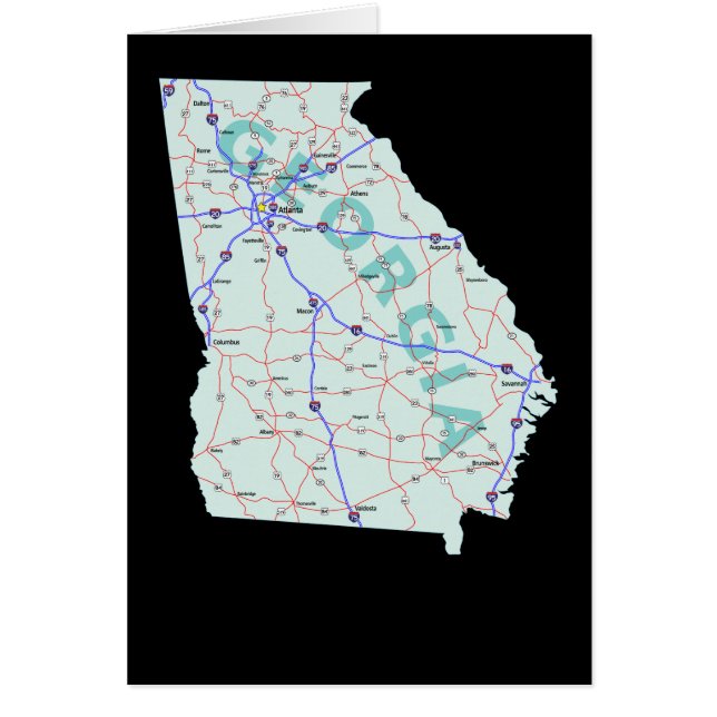 Cartão do mapa de Geórgia (Frente)