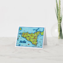Cartão do mapa de Sicilia