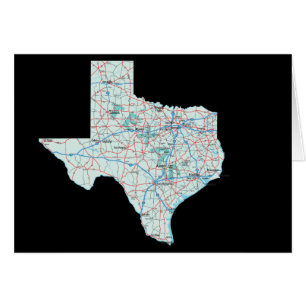 Cartão do mapa de Texas