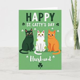 Cartão do Marido dos Gatos Shamrock