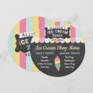 Cartão do menu do partido de aniversário de