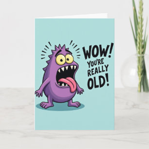 Cartão do Monstro Roxo Jovial
