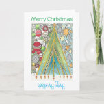 Cartão do Natal/Hanukkah (Natal acima)<br><div class="desc">Deseje amigos e família um Hanukristmas e um Christmukkah felizes com este cartão desenhado mão que comemora ambos os feriados.</div>