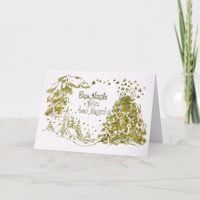 Cartão do Natal italiano e do ano novo (Frente)