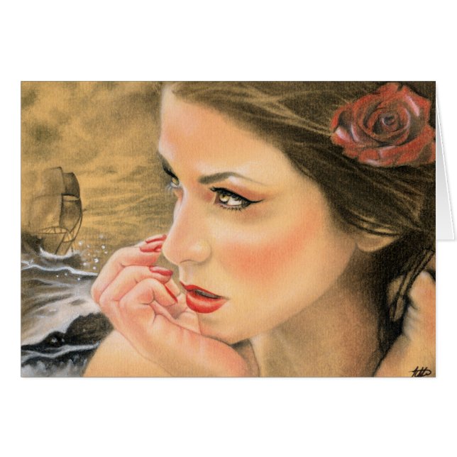 Cartão do navio da sereia (Frente Horizontal)