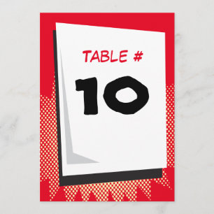 Cartão do número da mesa de Mitzvah do bar da