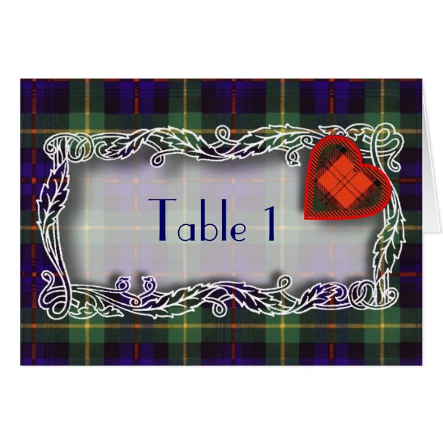 Cartão do número da mesa do Tartan - Farquarson (Frente Horizontal)