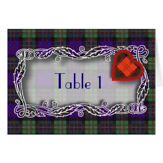 Cartão do número da mesa do Tartan - Macdonald do (Frente Horizontal)