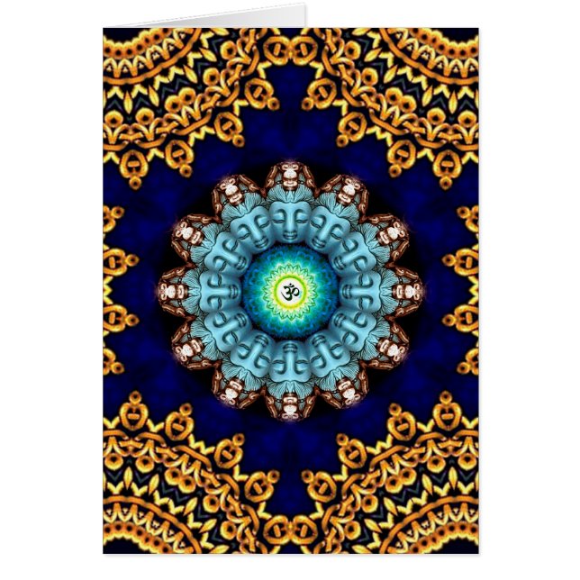 Cartão do OM Buddha de turquesa (Frente)