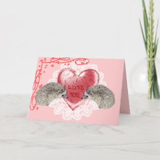 Cartão do ouriço do amor