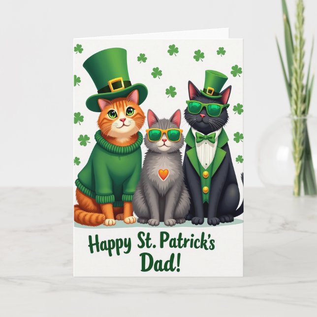 Cartão do Pai dos Gatos de St Patrick (Frente)