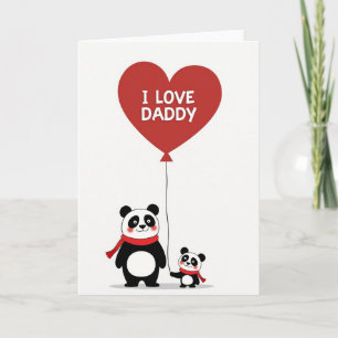 Cartão do Panda Fofo Eu Amo Papai