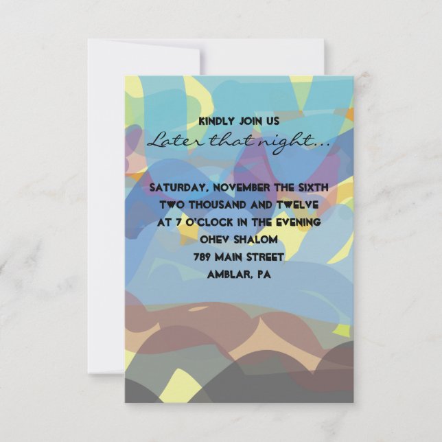 Cartão do Partido do Bar Bat Mitzvah PINTADO (Frente)