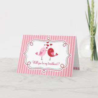 Cartão do pássaro do amor do Tweet