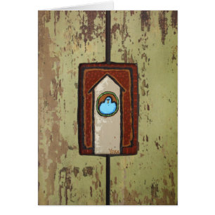 cartão do pássaro do peekaboo