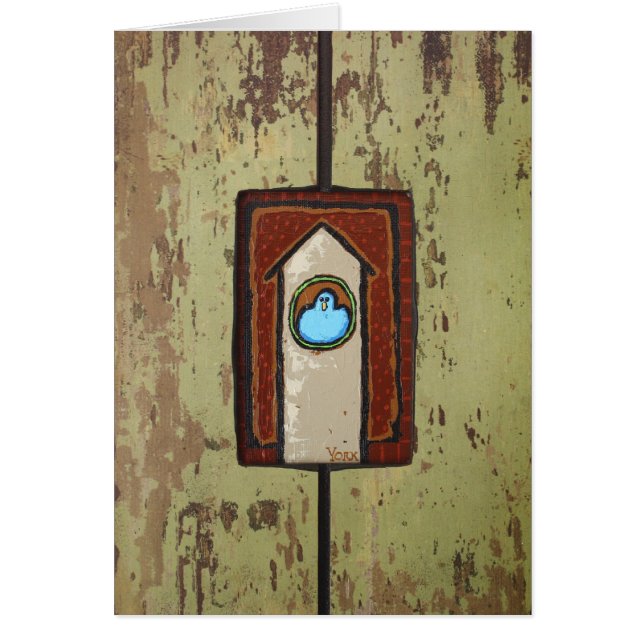 cartão do pássaro do peekaboo (Frente)