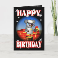 Cartão do pedreiro do Koala do feliz aniversario