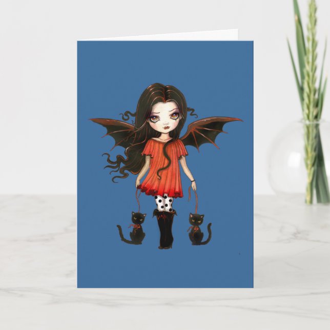 Cartão do Pequeno Vampiro de Halloween (Frente)