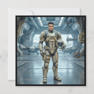 Cartão do Personagem Masculino de Ficção Científic