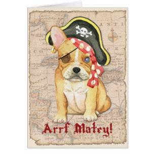 Cartão do pirata do buldogue francês