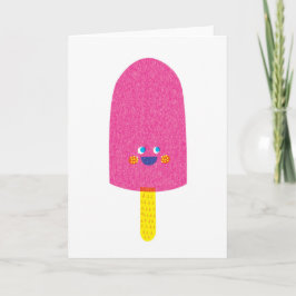 Cartão do Popsicle da morango