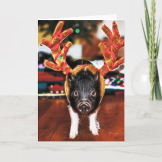 Cartão do porco do Natal