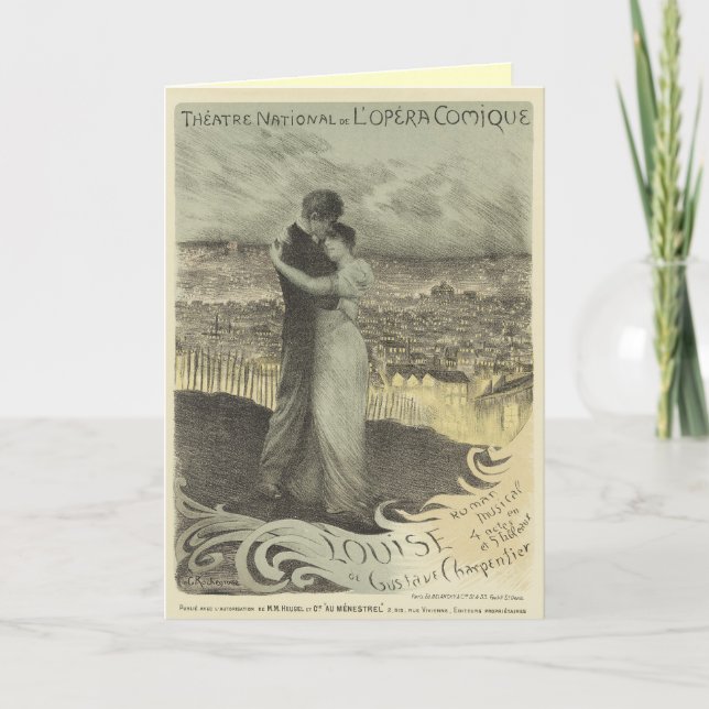 Cartão do porte postal do vintage - amantes (Frente)