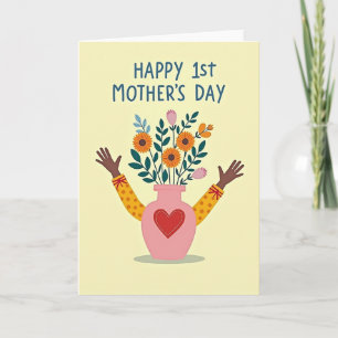 Cartão do Primeiro Dia das Mães Floral