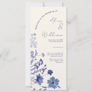 Cartão do Programa de Casamento Azul Indigo