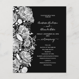 Cartão do Programa de Casamento Clássico de Orçame