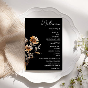 Cartão do Programa de Casamento de Flor Selvagem N