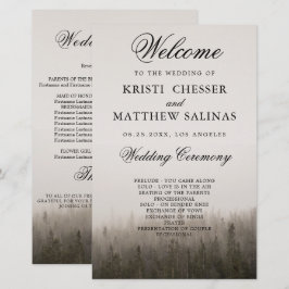 Cartão do Programa de Casamento de Paisagem da Flo